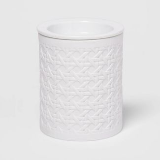 5.2" x 4.7" Matte Porcelain Bamboo Pattern Wax Warmer White - Threshold™