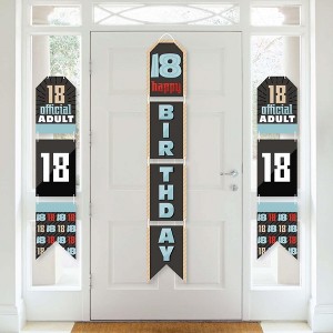 Big Dot of Happiness Boy 18th Birthday - Hanging Vertical Paper Door Banners - Eighteenth Birthday Party Wall Decoration Kit - Indoor Door Decor - 1 of 4