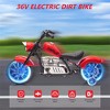 Kids Electric Dirt Bike, 36V Powered Ride On Motorcycle, 350W Torque Motorbike w/Training Wheel, Leather Seat, Music, LED Headlight for Boys Girls - 4 of 4