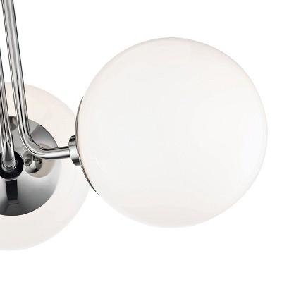 Elegant 3-Light Globe Semi-Flush Mount with White Glass & Polished Nickel Finish