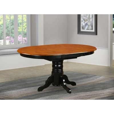 East West Furniture AVT-BLK-TP Oval Table with 18" Butterfly leaf -Black and Cherry .