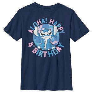 Boy's Lilo & Stitch Aloha! Happy 4th Birthday T-Shirt - 1 of 4