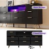 Jojoka Wood Dresser for Bedroom with LED Lights and Power Outlets, 55 inch TV Stand with 8 Drawers - 4 of 4