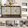 Whisen Rustic Sideboard with Decorative Rattan Doors and Adjustable Shelves - 4 of 4