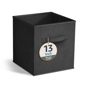 Sorbus 13 Inch Foldable Fabric Storage Cube Bin with Handles- for Organizing Home, Shelves, Nursery, Playroom, Closet and More - 1 of 4