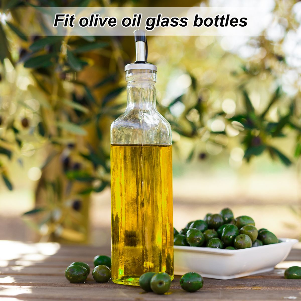 Unique Bargains Bar Supplies Oil Vinegar Dispenser Wine Stainless Steel Bottle Pourers 2.76 Inch - thumbnail 4