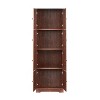 Evita Tall Storage Cabinet with 8 Doors and 4 Shelves for Living Room, Kitchen, Office, Bedroom, Bathroom-24*12.8*72.4 Inch, Walnut - 2 of 4