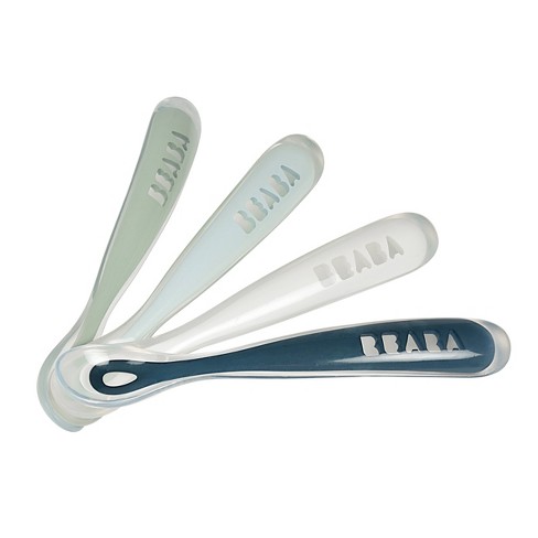 Beaba First Stage 4pk Silicone Spoon - Rain : Target