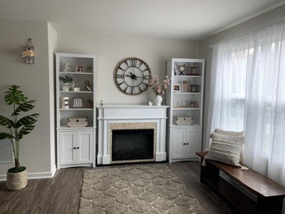 Prepac Tall Bookcase with 2 Shaker Doors - White