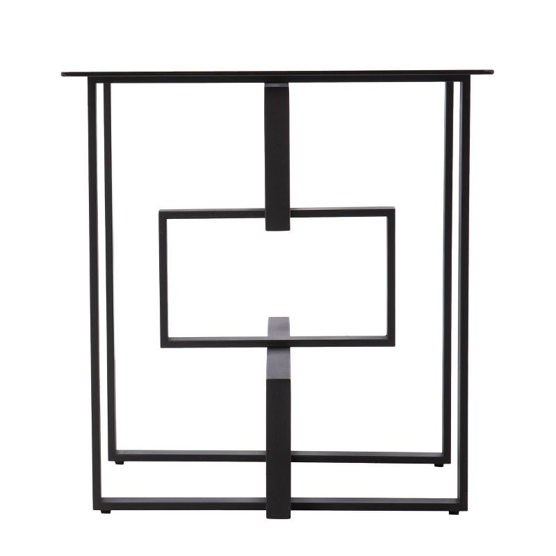 Kirrers Glass Top Accent Table Black/Gray - Aiden Lane, 4 of 8