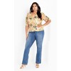 Women's Plus Size Ariella Faux Button V Neck Print Top - miami | CITY CHIC - 2 of 4