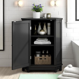 Triangle Corner Bathroom Cabinet with Adjustable Shelves,Storage Cabinet for Small Spaces, Freestanding Space-Saving Organizer - 1 of 4