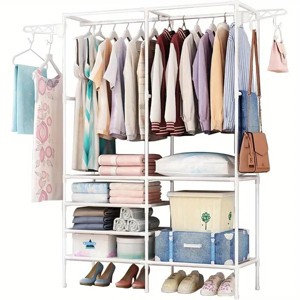 Clothing Racks for Hanging Clothes with Shelves, Portable Closet System Organizer Garment Rack for Clothes Storage - 1 of 4