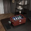12 Slot Wooden Watch Box with Large Glass Lid, 2-Layer Watch Display Case with Drawer Watch Storage - 2 of 4