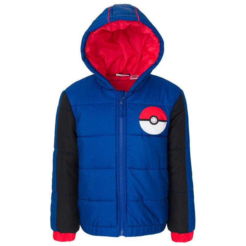 Pokemon Pikachu Zip Up Winter Coat Puffer Jacket Little Kid to Big Kid, 1 of 8