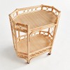 Plum & Post 17"x 32.25" Raelyn Rattan Luxury Premium Rolling 2-Tiered Decorative Bar Cart - 3 of 4