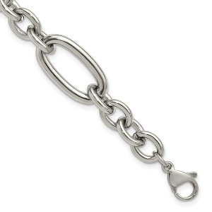 Chisel Stainless Steel Polished Open Link 7" Plus a 1.25" Extension Bracelet - 1 of 4