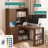 CENGHU L-Shaped Desk with Charger, Computer Desk with Drawers & Bookshelf, Modern Corner Desk, Home Office Desk, Study Table Writing Desk - 2 of 4