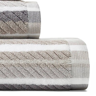 Ocean Bay Gray Cotton 3-Piece Towel Set