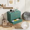 Fluted Dresser for Bedroom with 3 Drawers,Wooden Chest of Drawers with Metal Handle & Feet - 3 of 4