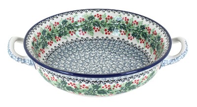 Blue Rose Polish Pottery Noelle Small Round Casserole With Handles : Target