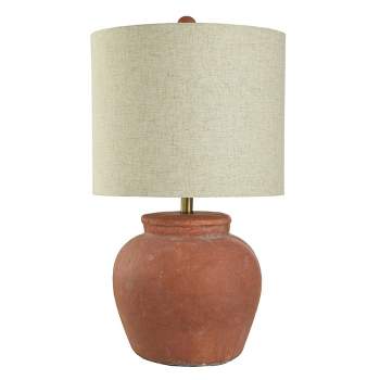 Rustic Cement Table Lamp Terracotta Finish - StyleCraft