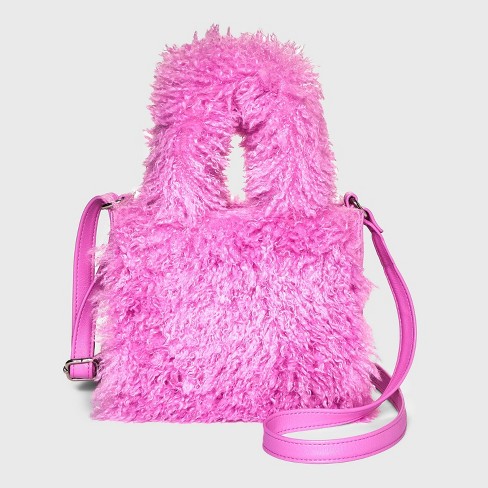 Faux Fur Mini Value Tote Crossbody Bag - Wild Fable™ Pink : Target