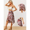 Allegra K Women's Tie Waist Hawaiian Tropical Floral Wrap Midi Skirt - 2 of 4