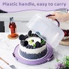 10in Plastic Cake Carrier with Handle, Round Cake Holder with Lid Pink Cake Container for 6in/8in/10in Cake(white) - 4 of 4