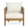 Burchett 2pk Outdoor Acacia Wood Club Chairs with Cushions: Weather-Resistant, UV-Resistant - Christopher Knight Home - 3 of 4