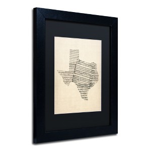 Michael Tompsett 'Old Sheet Music Map of Texas' Matted Framed Art - 1 of 4