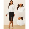 Allegra K Women's Vintage Shawl Collar Long Sleeve Ruffle Hem Work Short Blazer - image 2 of 4