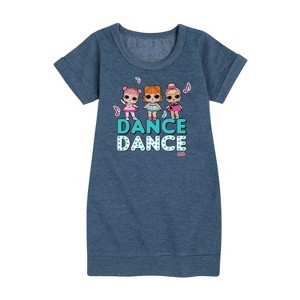 Girls' - LOL Surprise! - Dancing Dolls Dance Graphic Short Sleeve Fleece Dress - 1 of 4