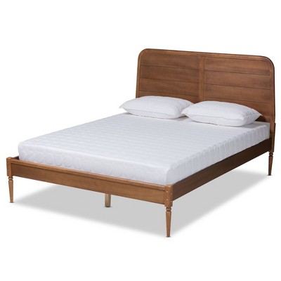 Kassidy Wood Platform Bed Walnut Brown - Baxton Studio : Target