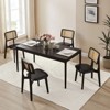 HOMLUX Set of 2 Rattan and Oak Dining Chairs with Ash Wood Legs includes Rubber Floor Protectors - 4 of 4