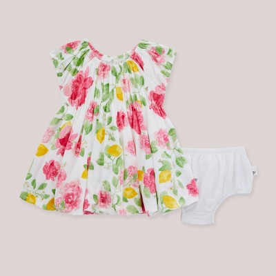 Image of Burt's Bees Baby® Baby Lemon Floral Dress & Diaper Set - Light Pink 0-3M