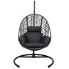 YOOCOZZ Outdoor & Indoor PE Wicker Hanging Chair & Swing Egg Chair with Large Seat and Puffy Cushions - 2 of 4