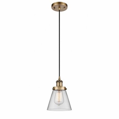 Cone - 1 Light Cord Hung Mini Pendant In Industrial Style-9 Inches Tall and 6 Inches Wide
