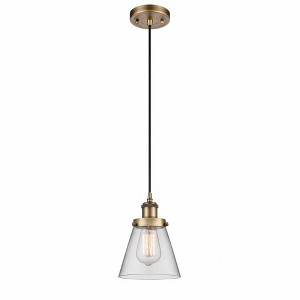 Cone - 1 Light Cord Hung Mini Pendant In Industrial Style-9 Inches Tall and 6 Inches Wide - 1 of 1