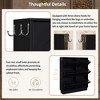 ORRD Modern Elegant Narrow Tipping Bucket Shoe Cabinet – 6 Flip Drawers, Space-Saving, Cream, Adjustable Shelf, 3 Silver Hooks, Black - 3 of 4