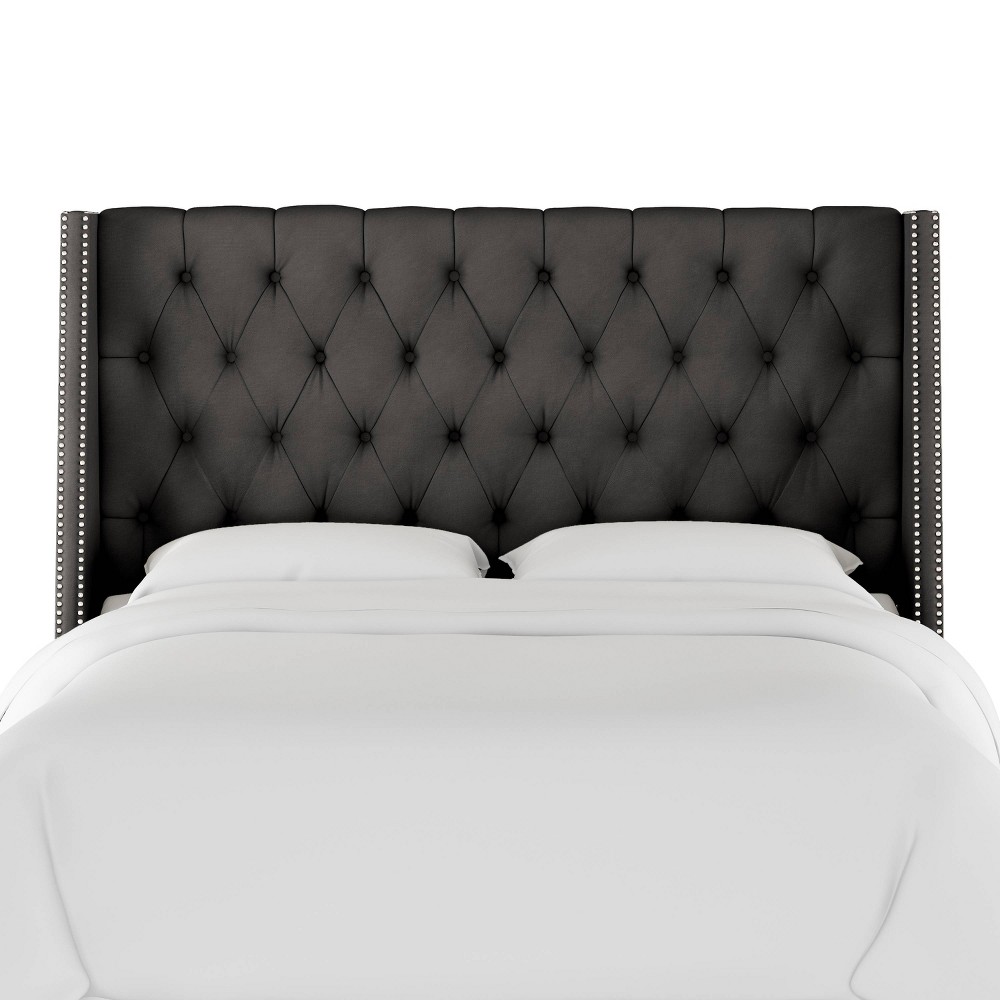 Photos - Bed Frame Skyline Furniture Queen Arlette Diamond Tufted Wingback Headboard in Velve