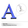 Unique Bargains 3D Acrylic Self-Adhesive Mirror Alphabet Sticker Wall Decals Blue - 3 of 4