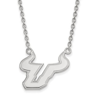 Black Bow Jewelry 10k White Gold South Florida Bulls NCAA Necklace 18 Inch