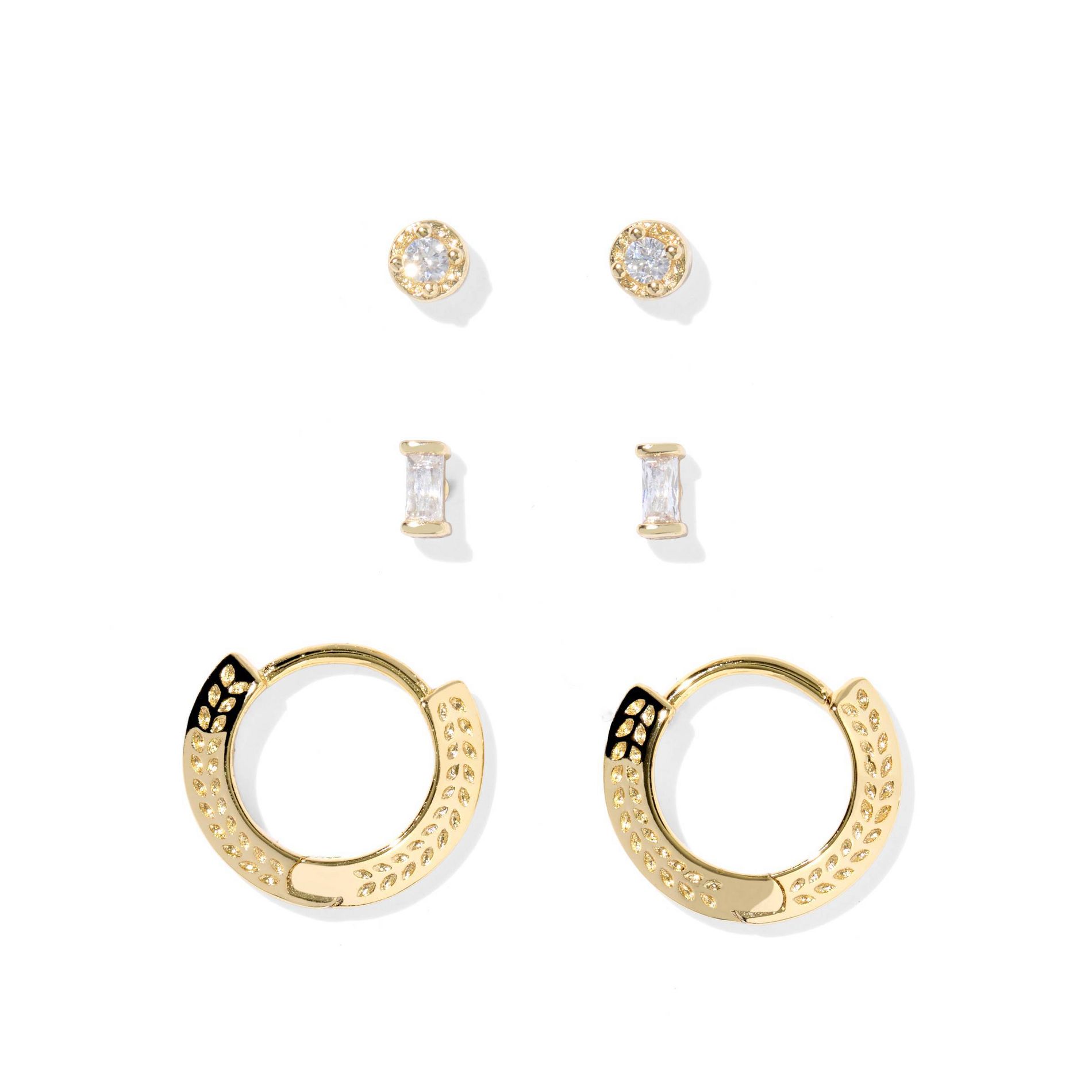 Kendra Scott Mandy Cubic Zirconia Stud Earring Set 3pc - Gold/White