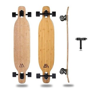 Magneto Bamboo Longboards| 42” x 9” | Cruising, Carving, Free-Style, and Downhill (Bamboo Drop & Fiberglass Through Longboard) - 1 of 4