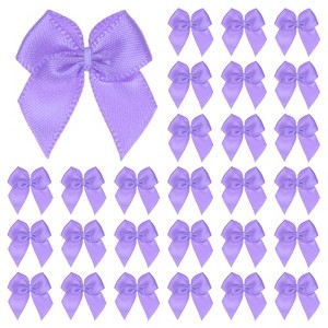 Unique Bargains Polyester Checkered Mini Satin Craft Ribbon Bow 1x1 Inch 200 Pcs - 1 of 4