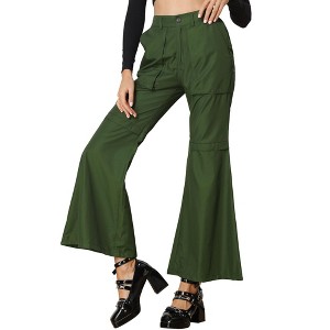 Allegra K Women's Cargo Baggy High Waisted Wide Leg Casual Pants - 1 of 4