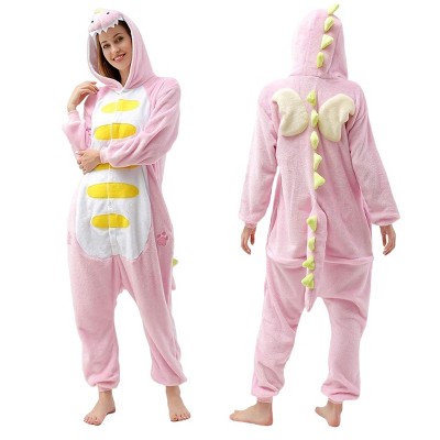 Itopfox Adult Animal Pajamas Costume - Plush One Piece Cosplay Dinosaur Onesies Costume