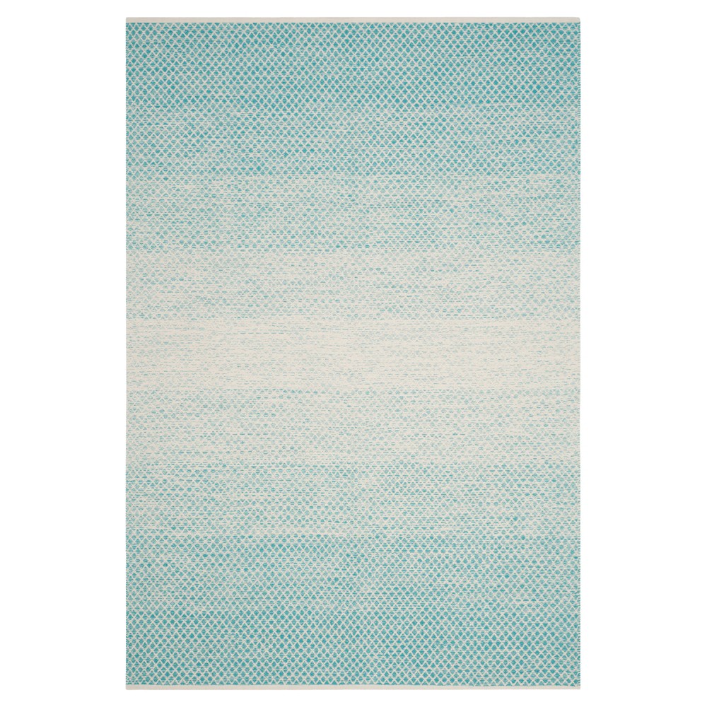 Turquoise/Ivory Geometric Flatweave Woven Area Rug 8'X10' - Safavieh