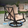 VisioGear Small Patio Furniture Set of 2, Outdoor 360° Swivel Chair Sofa with 4" Thick Cushions, Beige, 26.8"*26.8"*34.2" - 3 of 4